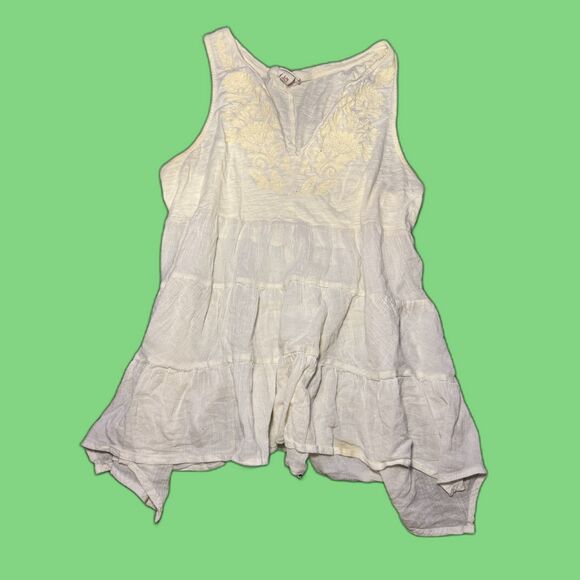 Size Large Merona Drape Babydoll Style Embroidered Top - Picture 1 of 2